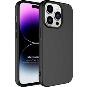 Microsonic Apple iPhone 14 Pro Max Groovy Soft Siyah Cep Telefonu Kılıfı