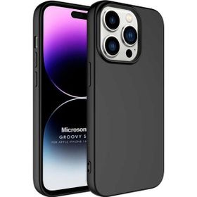 Microsonic Apple iPhone 14 Pro Max Groovy Soft Siyah Cep Telefonu Kılıfı