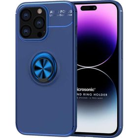 Microsonic Apple iPhone 14 Pro Max Kickstand Ring Holder Lacivert Cep Telefonu Kılıfı