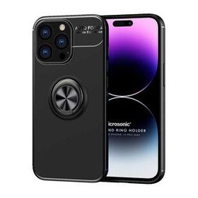Microsonic Apple iPhone 14 Pro Max Kickstand Ring Holder Siyah Cep Telefonu Kılıfı