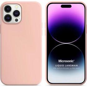 Microsonic Apple iPhone 14 Pro Max Liquid Lansman Silikon Kum Pembesi Cep Telefonu Kılıfı
