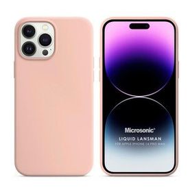 Microsonic Apple iPhone 14 Pro Max Liquid Lansman Silikon Kum Pembesi Cep Telefonu Kılıfı