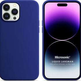 Microsonic Apple iPhone 14 Pro Max Liquid Lansman Silikon Lacivert Cep Telefonu Kılıfı