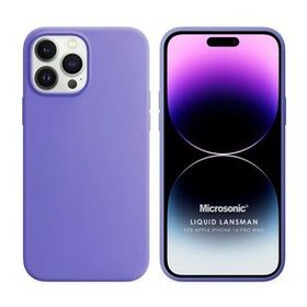 Microsonic Apple iPhone 14 Pro Max Liquid Lansman Silikon Lila Cep Telefonu Kılıfı