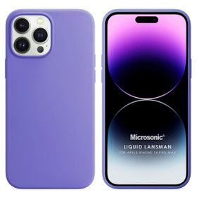 Microsonic Apple iPhone 14 Pro Max Liquid Lansman Silikon Lila Cep Telefonu Kılıfı