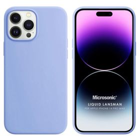 Microsonic Apple iPhone 14 Pro Max Liquid Lansman Silikon Mavi Cep Telefonu Kılıfı