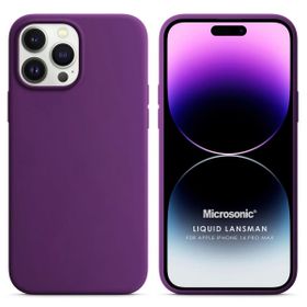 Microsonic Apple iPhone 14 Pro Max Liquid Lansman Silikon Mor Cep Telefonu Kılıfı