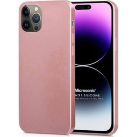 Microsonic Apple iPhone 14 Pro Max Mat Rose Gold Silikon Cep Telefonu Kılıfı