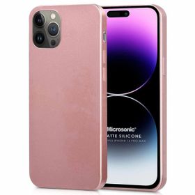 Microsonic Apple iPhone 14 Pro Max Mat Rose Gold Silikon Cep Telefonu Kılıfı