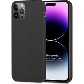 Microsonic Apple iPhone 14 Pro Max Mat Siyah Silikon Cep Telefonu Kılıfı