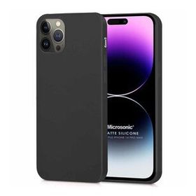 Microsonic Apple iPhone 14 Pro Max Mat Siyah Silikon Cep Telefonu Kılıfı