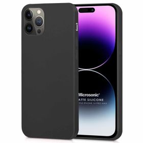 Microsonic Apple iPhone 14 Pro Max Mat Siyah Silikon Cep Telefonu Kılıfı