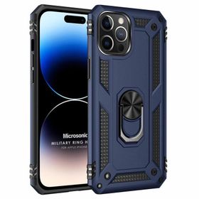 Microsonic Apple iPhone 14 Pro Max Military Ring Holder Gri Cep Telefonu Kılıfı