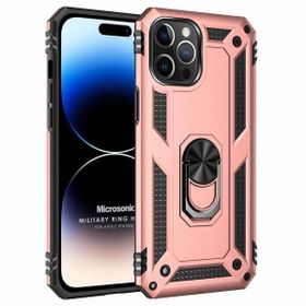 Microsonic Apple iPhone 14 Pro Max Military Ring Holder Rose Gold Cep Telefonu Kılıfı