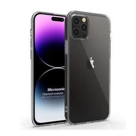 Microsonic Apple iPhone 14 Pro Max Transparent Soft Beyaz Cep Telefonu Kılıfı
