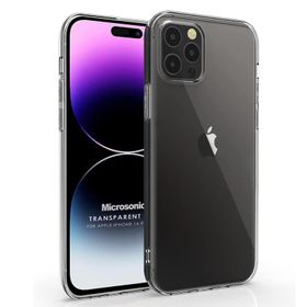 Microsonic Apple iPhone 14 Pro Max Transparent Soft Beyaz Cep Telefonu Kılıfı