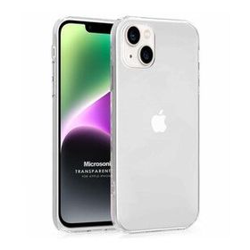 Microsonic Apple iPhone 14 Transparent Soft Beyaz Cep Telefonu Kılıfı