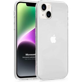 Microsonic Apple iPhone 14 Transparent Soft Beyaz Cep Telefonu Kılıfı