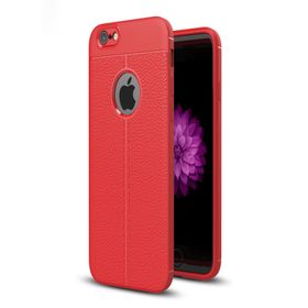 Microsonic Apple iPhone 6s Deri Dokulu Kırmızı Silikon Kılıf