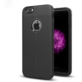 Microsonic Apple iPhone 6s Deri Dokulu Silikon Siyah Kılıf