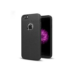 Microsonic Apple iPhone 6s Deri Dokulu Silikon Siyah Kılıf