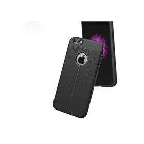 Microsonic Apple iPhone 6s Deri Dokulu Silikon Siyah Kılıf