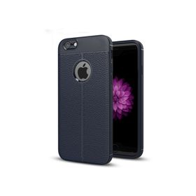 Microsonic Apple iPhone 6s Plus Deri Dokulu Lacivert Silikon Kılıf