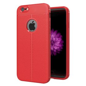 Microsonic Apple iPhone 7 Deri Dokulu Kırmızı Silikon Kılıf