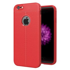 Microsonic Apple iPhone 7 Deri Dokulu Kırmızı Silikon Kılıf