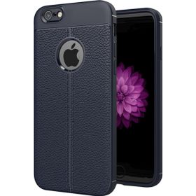Microsonic Apple İphone 7 Deri Dokulu Silikon Lacivert Cep Telefonu Kılıfı