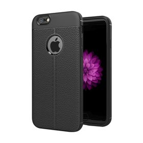 Microsonic Apple iPhone 7 Deri Dokulu Siyah Silikon Kılıf