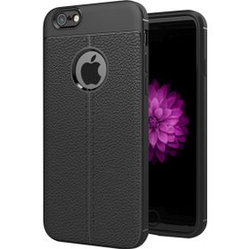 Microsonic Apple iPhone 7 Deri Dokulu Siyah Silikon Kılıf