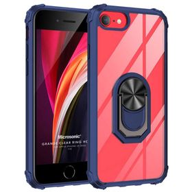 Microsonic Apple iPhone 7 Grande Clear Ring Holder Lacivert Cep Telefonu Kılıfı