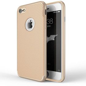 Microsonic Apple iPhone 7 - iPhone 8 Karbon Desenli Gold Kılıf