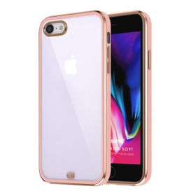 Microsonic Apple iPhone 7 Laser Plated Soft Pembe Cep Telefonu Kılıfı