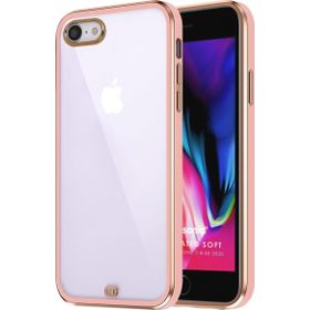 Microsonic Apple iPhone 7 Laser Plated Soft Pembe Cep Telefonu Kılıfı