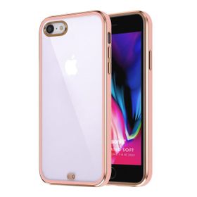 Microsonic Apple iPhone 7 Laser Plated Soft Pembe Cep Telefonu Kılıfı