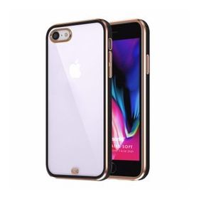 Microsonic Apple iPhone 7 Laser Plated Soft Siyah Cep Telefonu Kılıfı