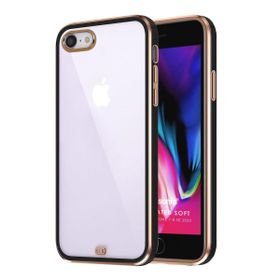 Microsonic Apple iPhone 7 Laser Plated Soft Siyah Cep Telefonu Kılıfı