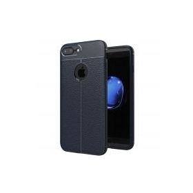 Microsonic Apple İphone 7 Plus Deri Dokulu Silikon Lacivert Cep Telefonu Kılıfı