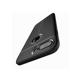 Microsonic Apple İphone 7 Plus Deri Dokulu Silikon Lacivert Cep Telefonu Kılıfı