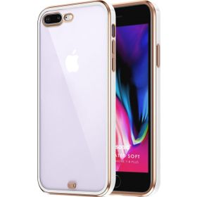 Microsonic Apple iPhone 7 Plus Laser Plated Soft Beyaz Cep Telefonu Kılıfı