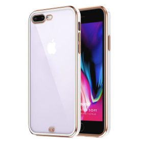 Microsonic Apple iPhone 7 Plus Laser Plated Soft Beyaz Cep Telefonu Kılıfı