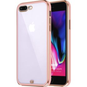 Microsonic Apple iPhone 7 Plus Laser Plated Soft Pembe Cep Telefonu Kılıfı