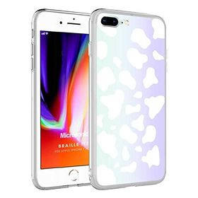 Microsonic Apple iPhone 8 Braille Feel Desenli Cow Telefon Kılıfı