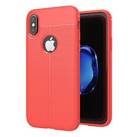 Microsonic Apple iPhone 8 Deri Dokulu Kırmızı Silikon Kılıf