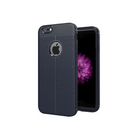 Microsonic Apple iPhone 8 Deri Dokulu Lacivert Silikon Kılıf