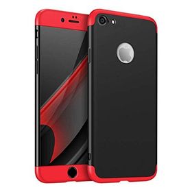 Microsonic Apple iPhone 8 Double Dip 360 Protective Siyah Kırmızı Kılıf