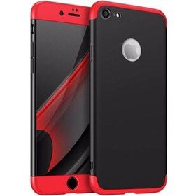 Microsonic Apple iPhone 8 Double Dip 360 Protective Siyah Kırmızı Kılıf