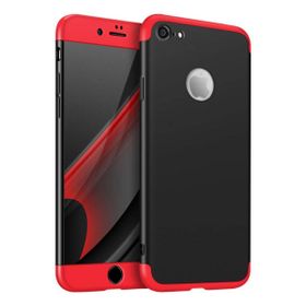 Microsonic Apple iPhone 8 Double Dip 360 Protective Siyah Kırmızı Kılıf